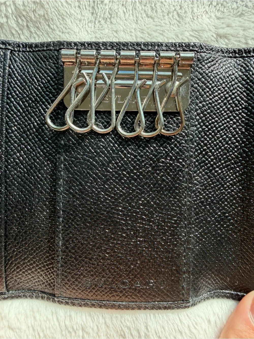 Bvlgari Black Leather 6-Key Holder